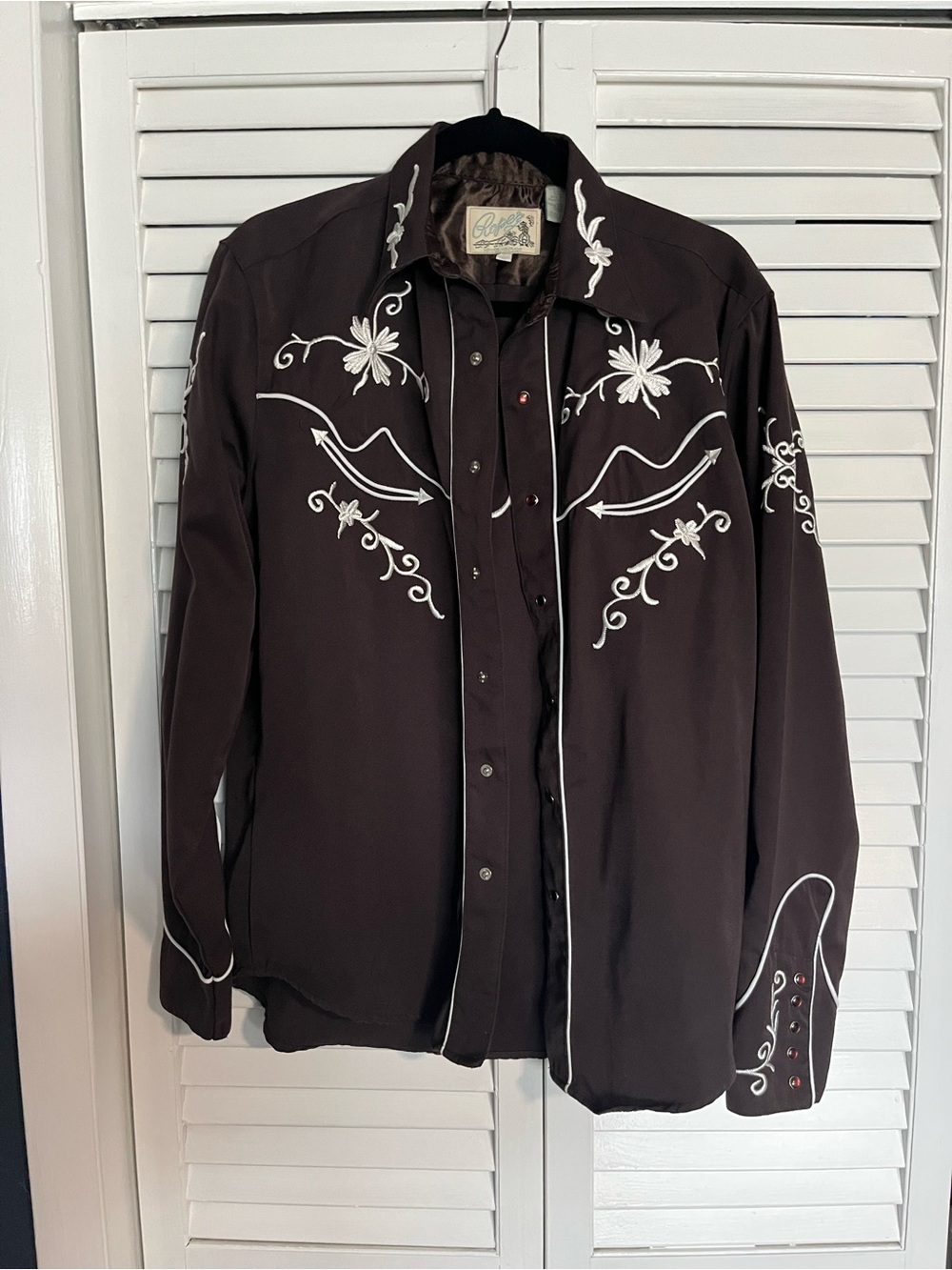 Obermeyer Black Western-Style Embroidered Shirt Jacket